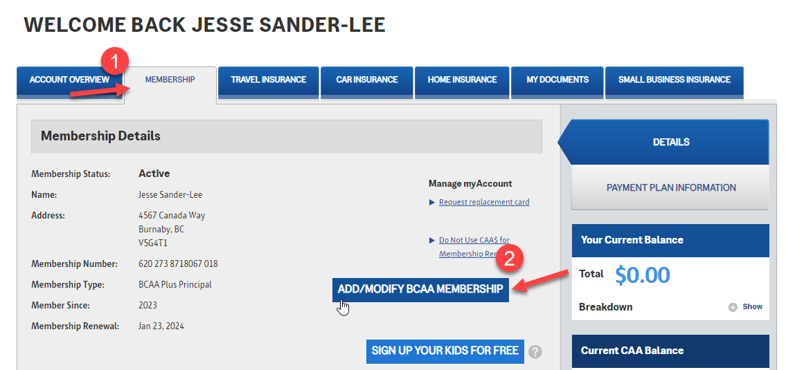 Can I add a family member to my BCAA Membership?